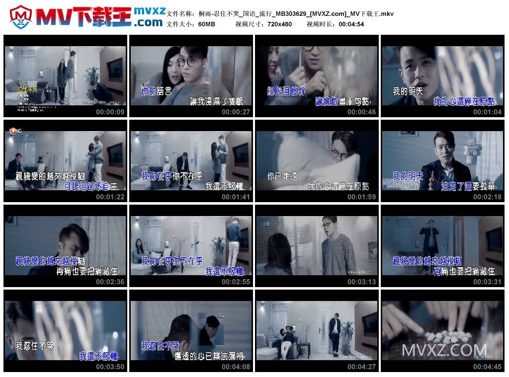 桐雨-忍住不哭_国语_流行_MB303629